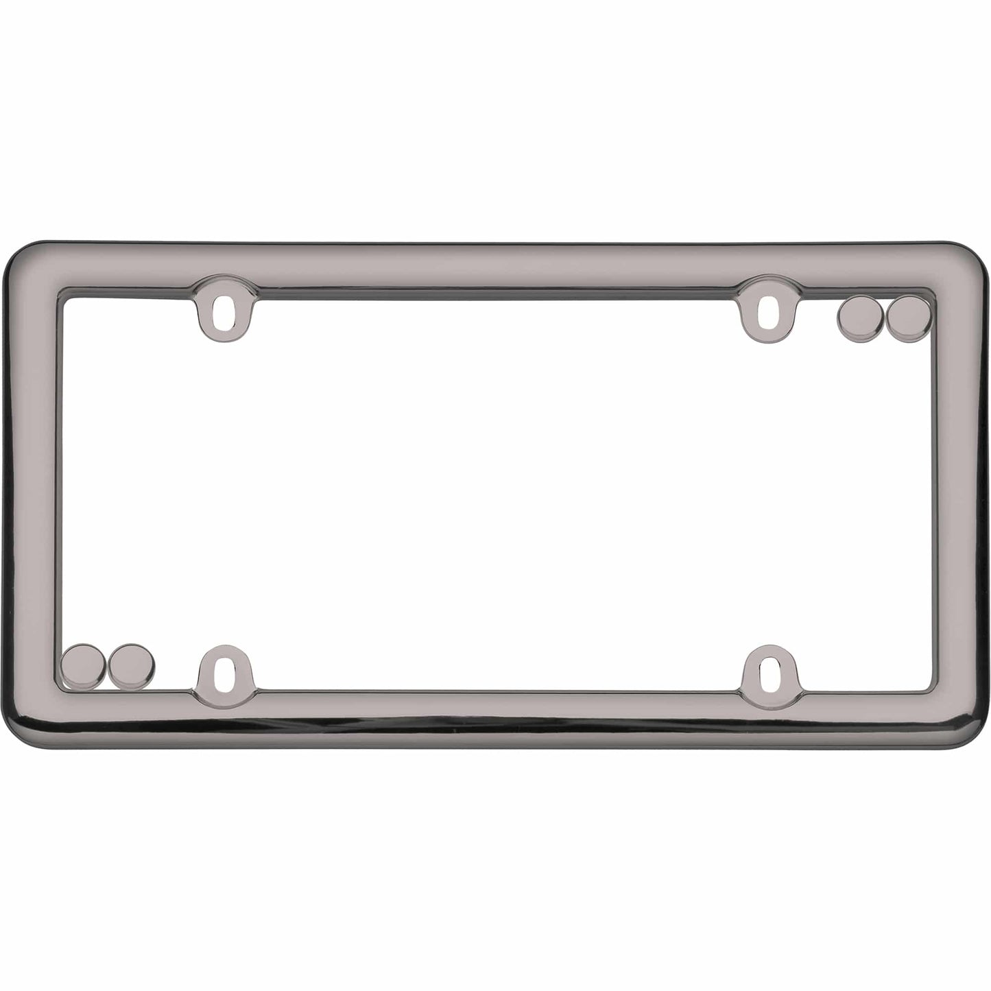 Nouveau License Plate Frame, Black Chrome (with fastener caps)
