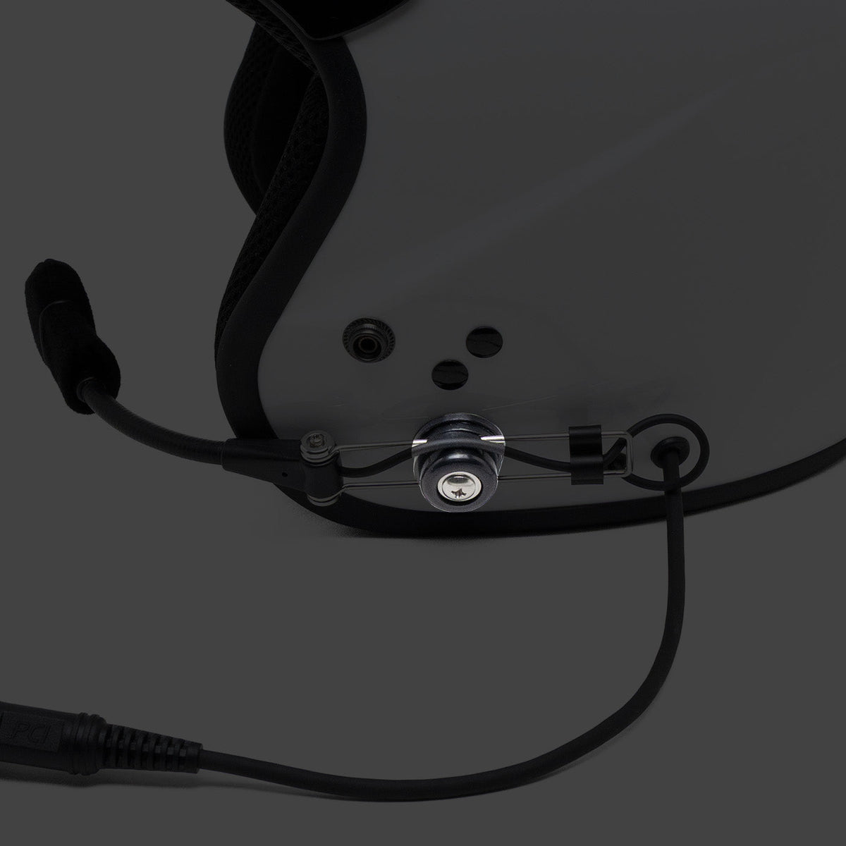 Wire Boom Hardware for Open Face Helmet or Headset