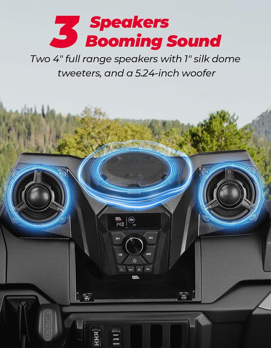 UTV 3-Speaker Audio Kit For Ranger 1000|1000 XP 1000|XP Crew - Kemimoto