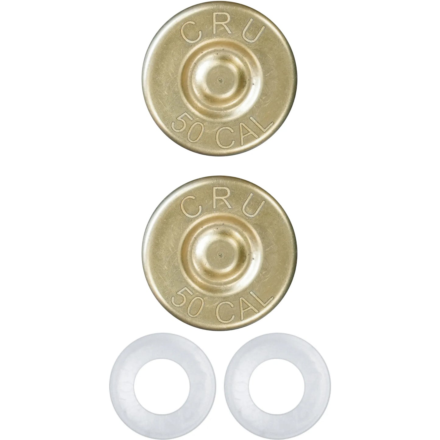 50 CAL License Plate Fastener Caps, Brass