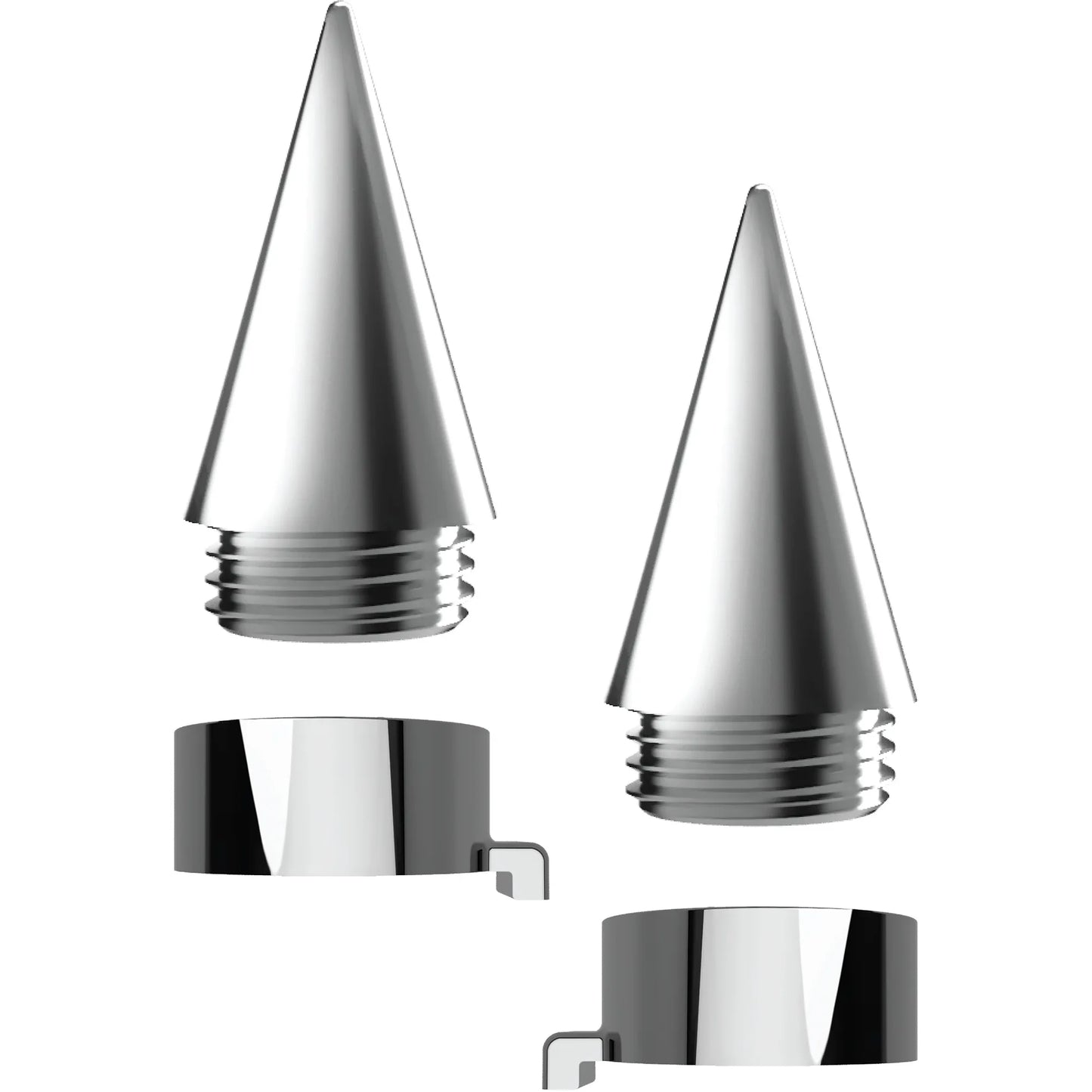 Spike License Plate Fastener Caps, Chrome