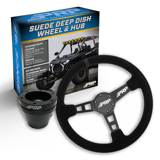 PRP Deep Dish Suede Steering Wheel Kit with UTV Hub