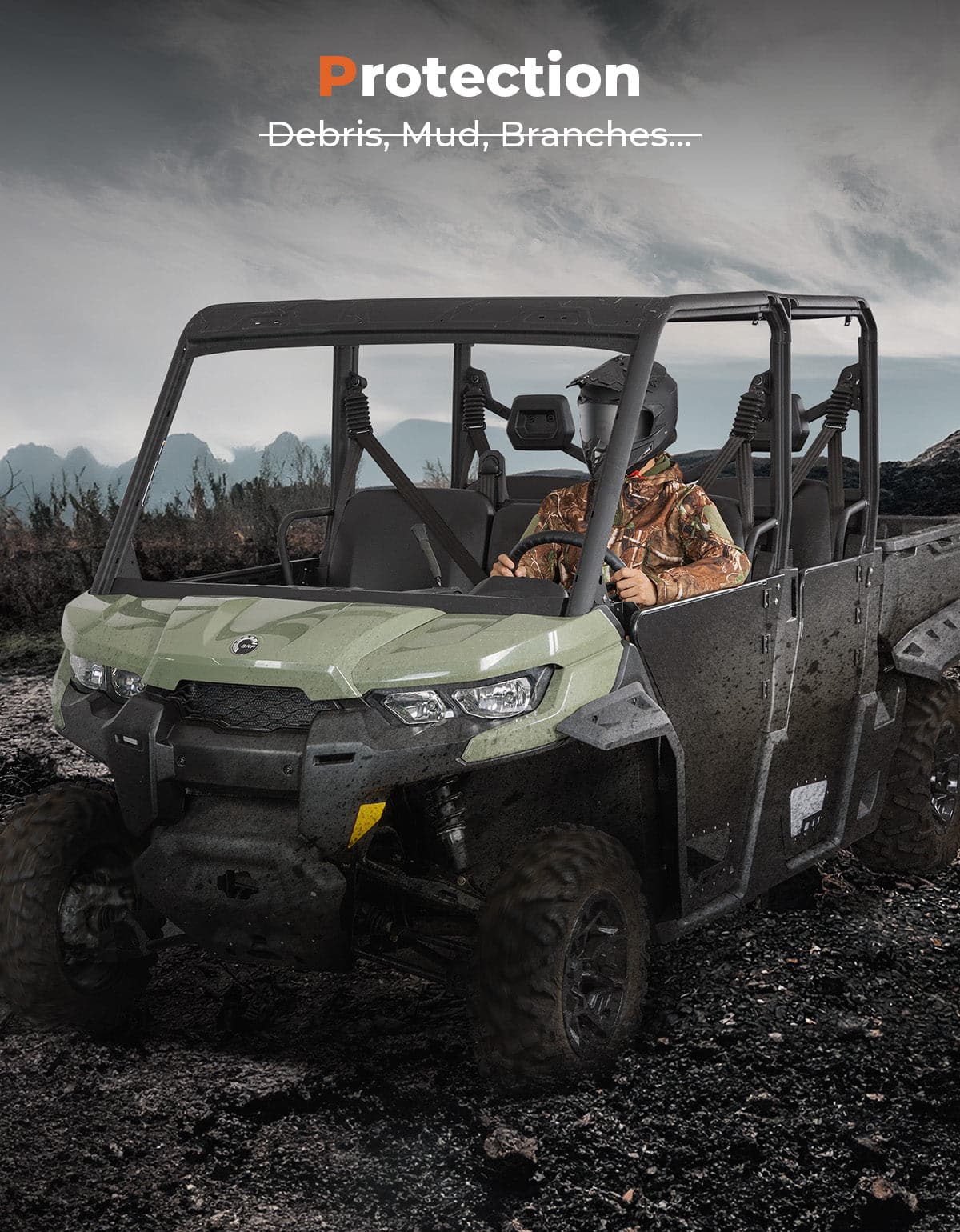 UTV Aluminum Half Doors for Can-Am Defender MAX 2017-2019