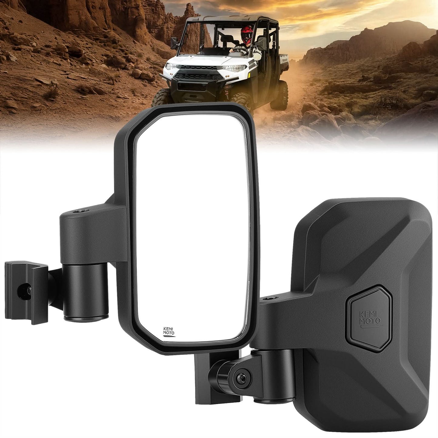 Spring Back UTV Side Mirrors for Polaris ,Can-Am, CFMOTO - Kemimoto