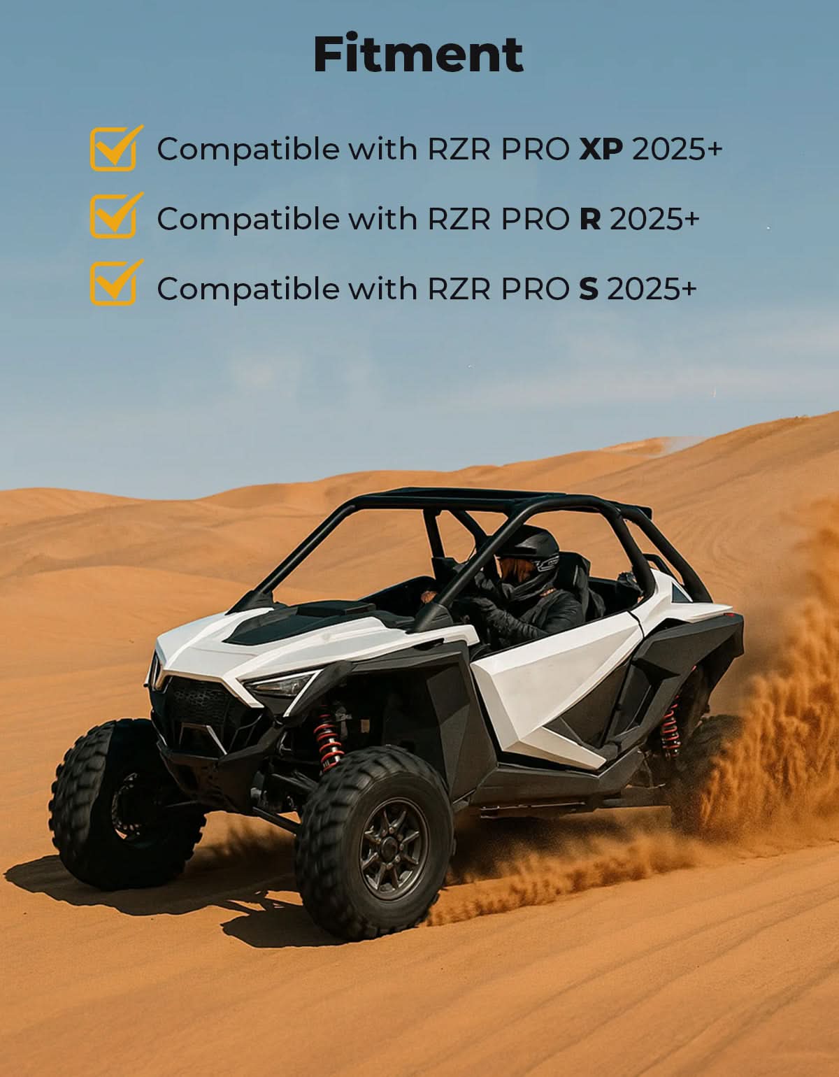 6 Q Front Door Bags with Knee Pads for 2025 Polaris RZR - Kemimoto