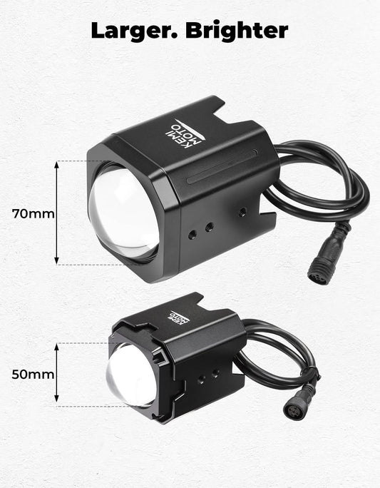 70mm Whipless LED Whip Lights w/ 1.5''-2'' Roll Bar Mounts for Can-Am Polaris CFMOTO - Kemimoto