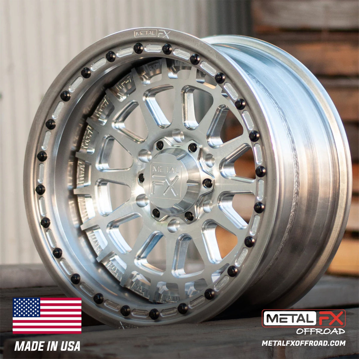 Metal FX Offroad 17" Outlaw 6R Forged 3-Piece Beadlock UTV Wheel