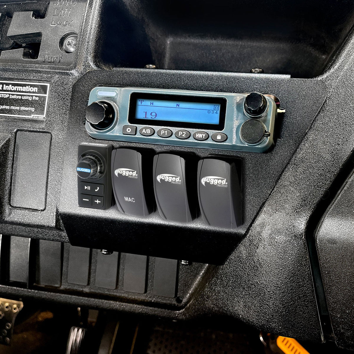 Honda Pioneer Mount for Radio Switches or Rocker Switch Intercom