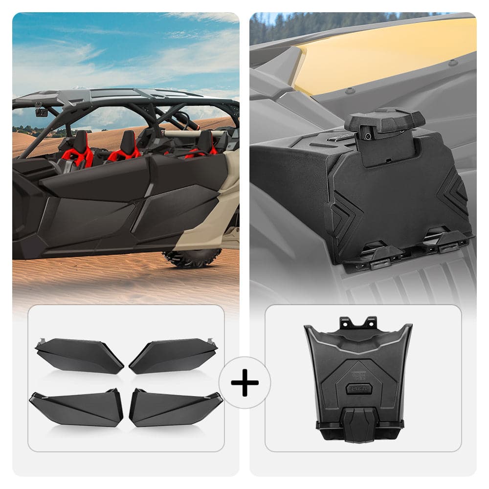 Can-Am Maverick X3 MAX Lower Doors Panels Kit & Navigation Storage Box and Holder - KEMIMOTO