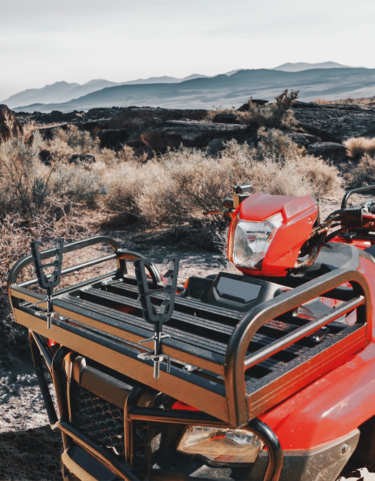 ATV Gun Mount with Rubber Straps for 0.79"-1.97" Square Tube