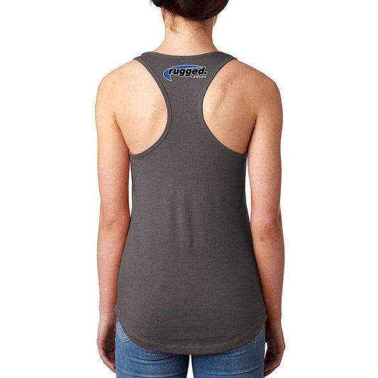 Rugged Radios GARAGE Ladies Racerback Tank Top - Grey - Extra Large