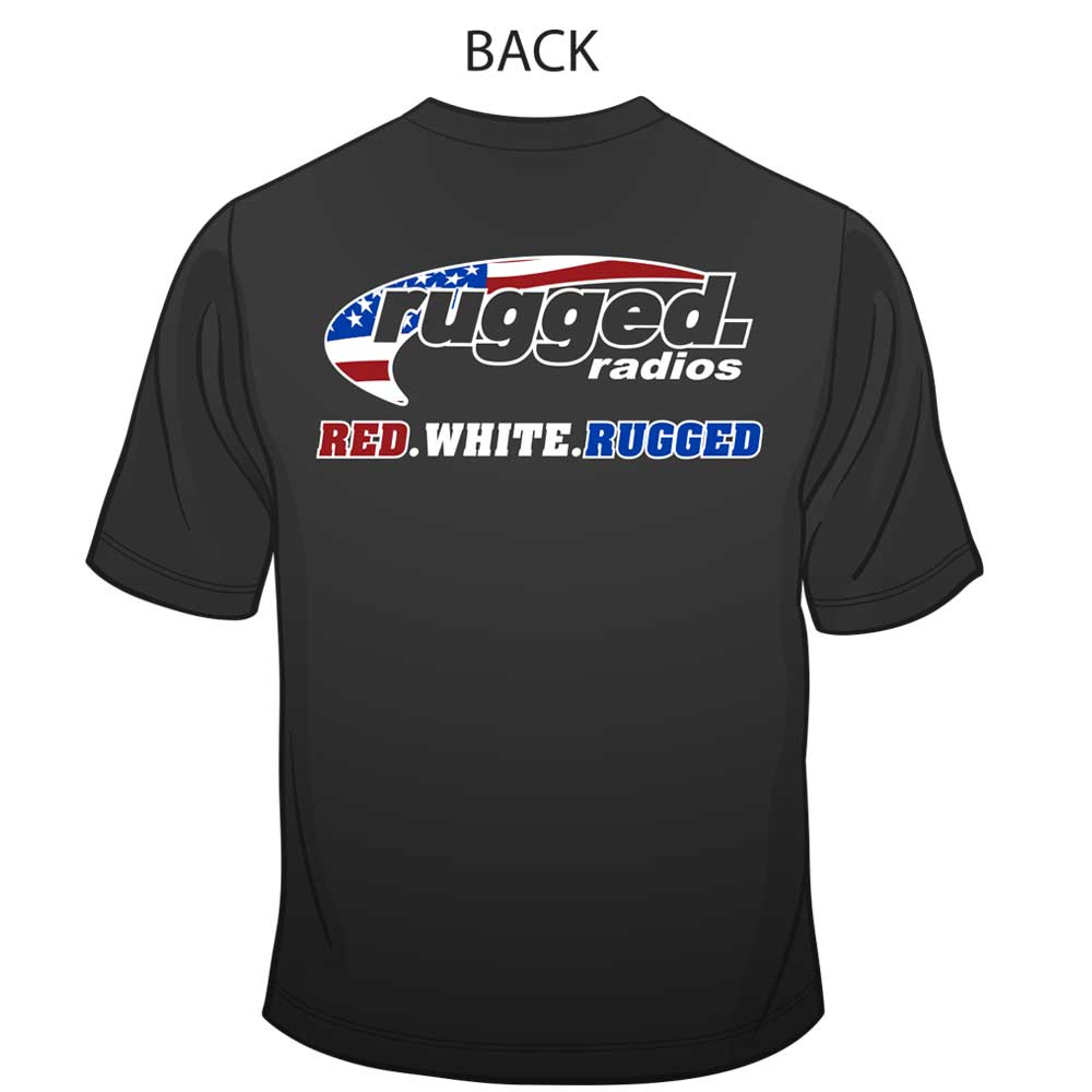 Rugged Radios American Flag T-Shirt - Black - Extra Large