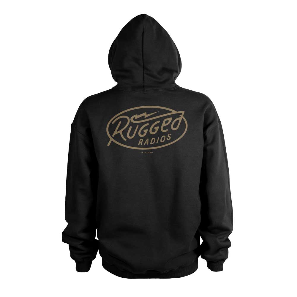 Rugged Radios BOLT Pullover Hoodie - Black - XXXL