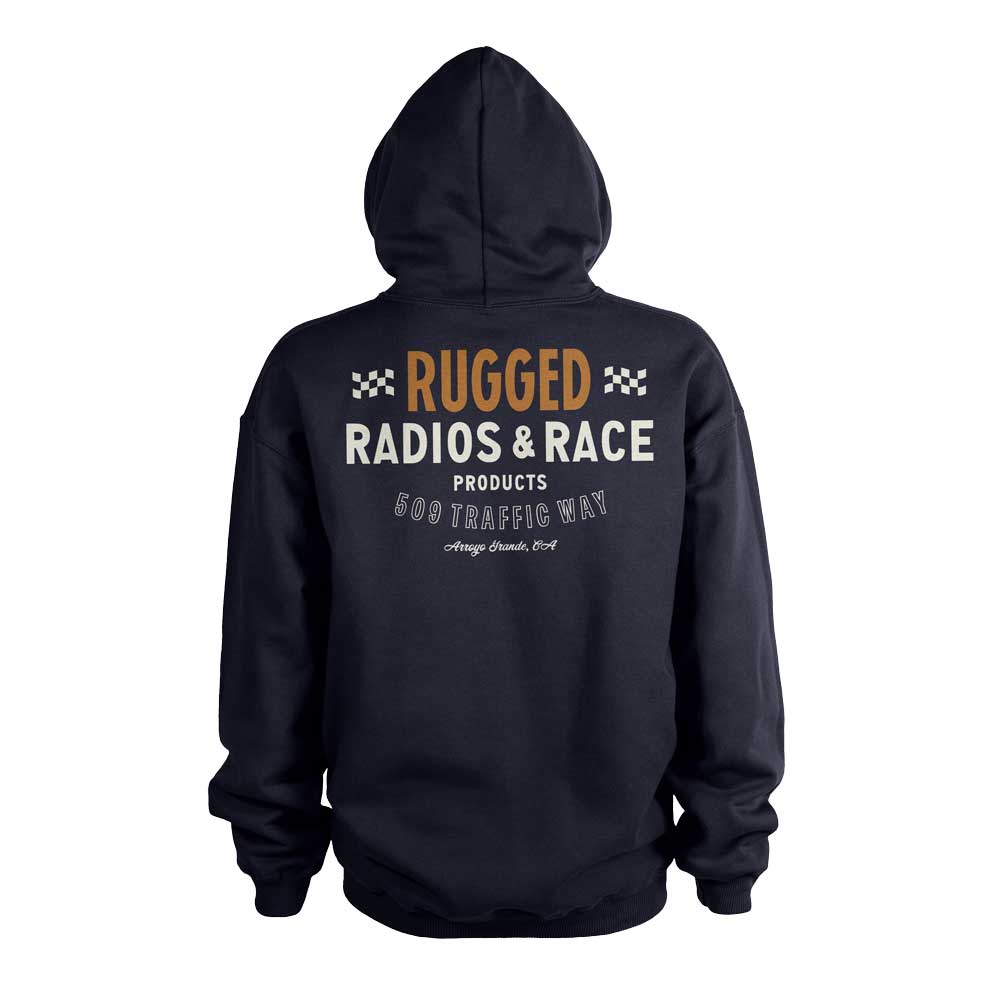 Rugged Radios Vintage Race Pullover Hoodie - Navy Blue - Xxl