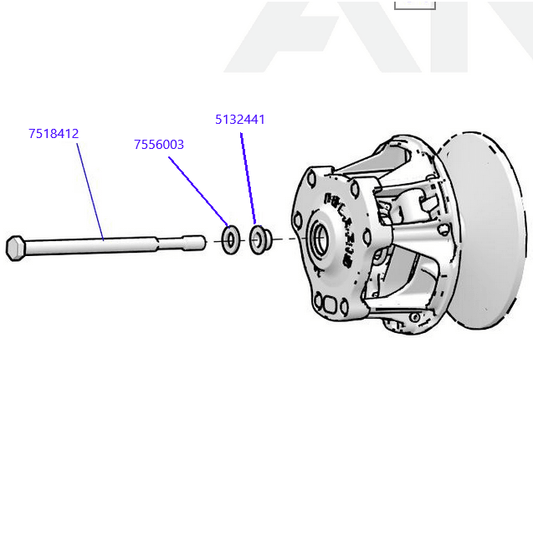 RPM XP1000 / XP900 Titanium Primary Clutch Bolt Kit : M14x1.5X215mm 7518412