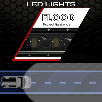 8" Super Stealth Flood Beam LED Light Bar