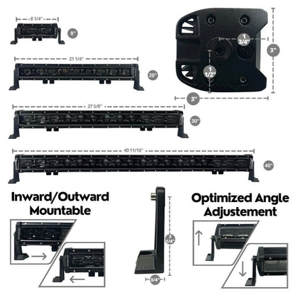 8" Super Stealth Flood Beam LED Light Bar