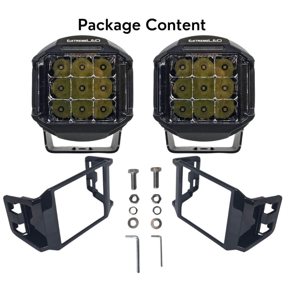 High Power 5" Side Shooter LED Light Pods with Amber DRL (Pair)