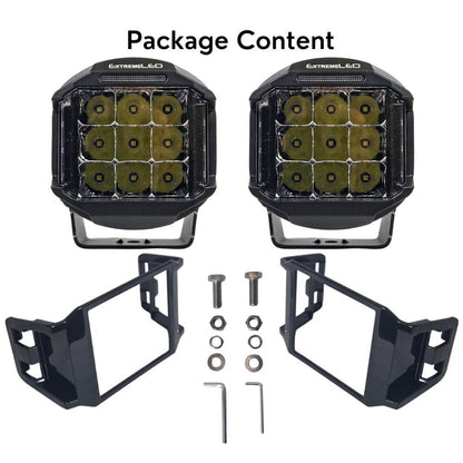 High Power 5" Side Shooter LED Light Pods with Amber DRL (Pair)