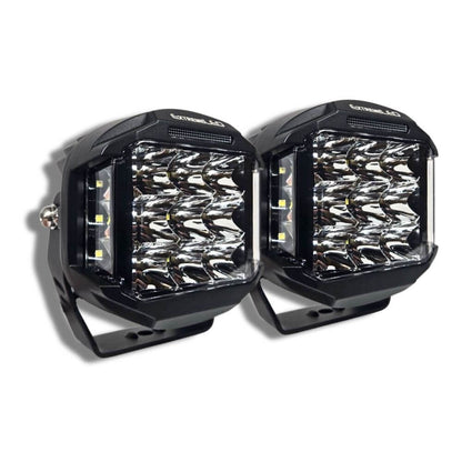 High Power 5" Side Shooter LED Light Pods with Amber DRL (Pair)
