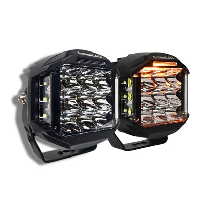 High Power 5" Side Shooter LED Light Pods with Amber DRL (Pair)