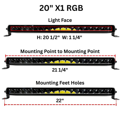 20" Extreme Series Low Profile Combo RGB Light Bar & Harness Kit