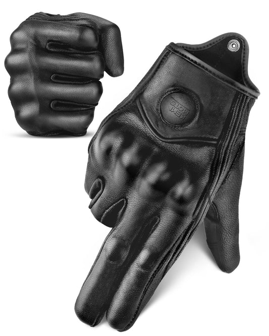 Leather Motorcycle Gloves for Men and Women - Kemimoto