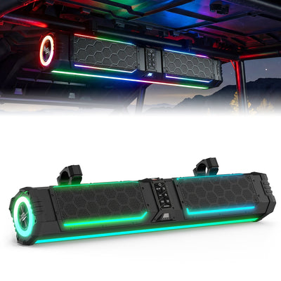 Midnight 80 Gen2 Soundbar For Can am Polaris 680W Max Power, IP66 Waterproof & Quad Passive Radiators