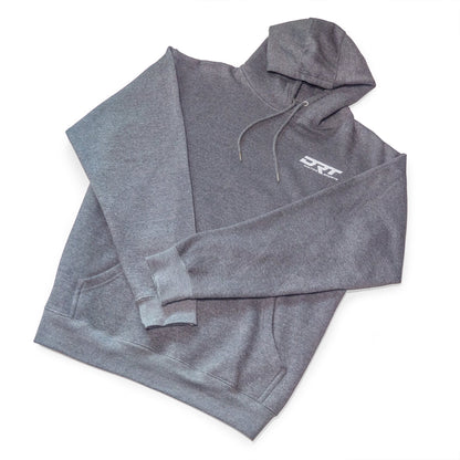 Drt motorsports hoodie in charcoal grey front view
