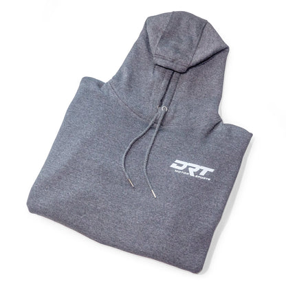 Drt motorsports hoodie in charcoal grey front view
