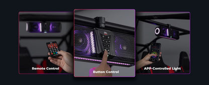 Midnight 40 16" Bluetooth Sound Bar â€?026 Compact RGB UTV Speaker for Golf Cart, ATV, Polaris RZR