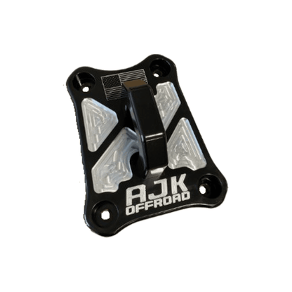 Polaris Pro R / Turbo R Billet Radius Rod Plate / Pull Plate by AJK Offroad Left Side View of Pull Plate in Black