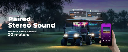 Midnight 40 16" Bluetooth Sound Bar â€?026 Compact RGB UTV Speaker for Golf Cart, ATV, Polaris RZR