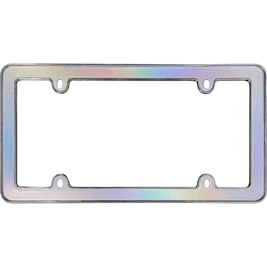 Shimmer License Plate Frame, Iridescent/Chrome