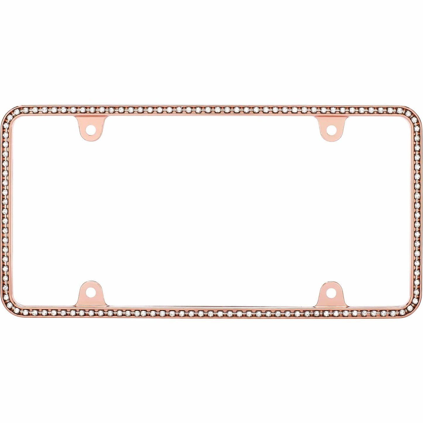 Diamondesque License Plate Frame, Rose Gold/Clear