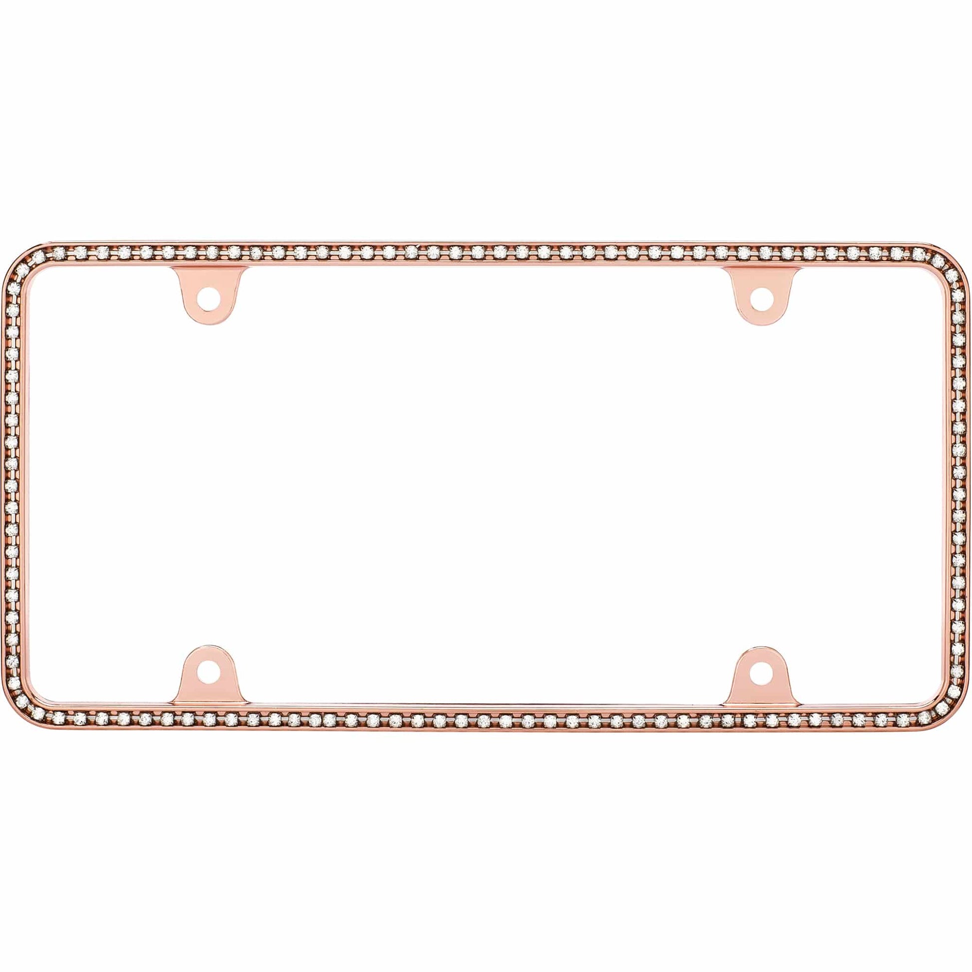 Diamondesque License Plate Frame, Rose Gold/Clear