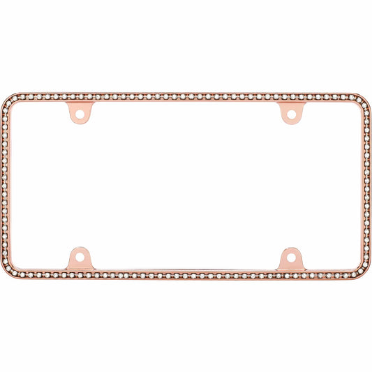Diamondesque License Plate Frame, Rose Gold/Clear