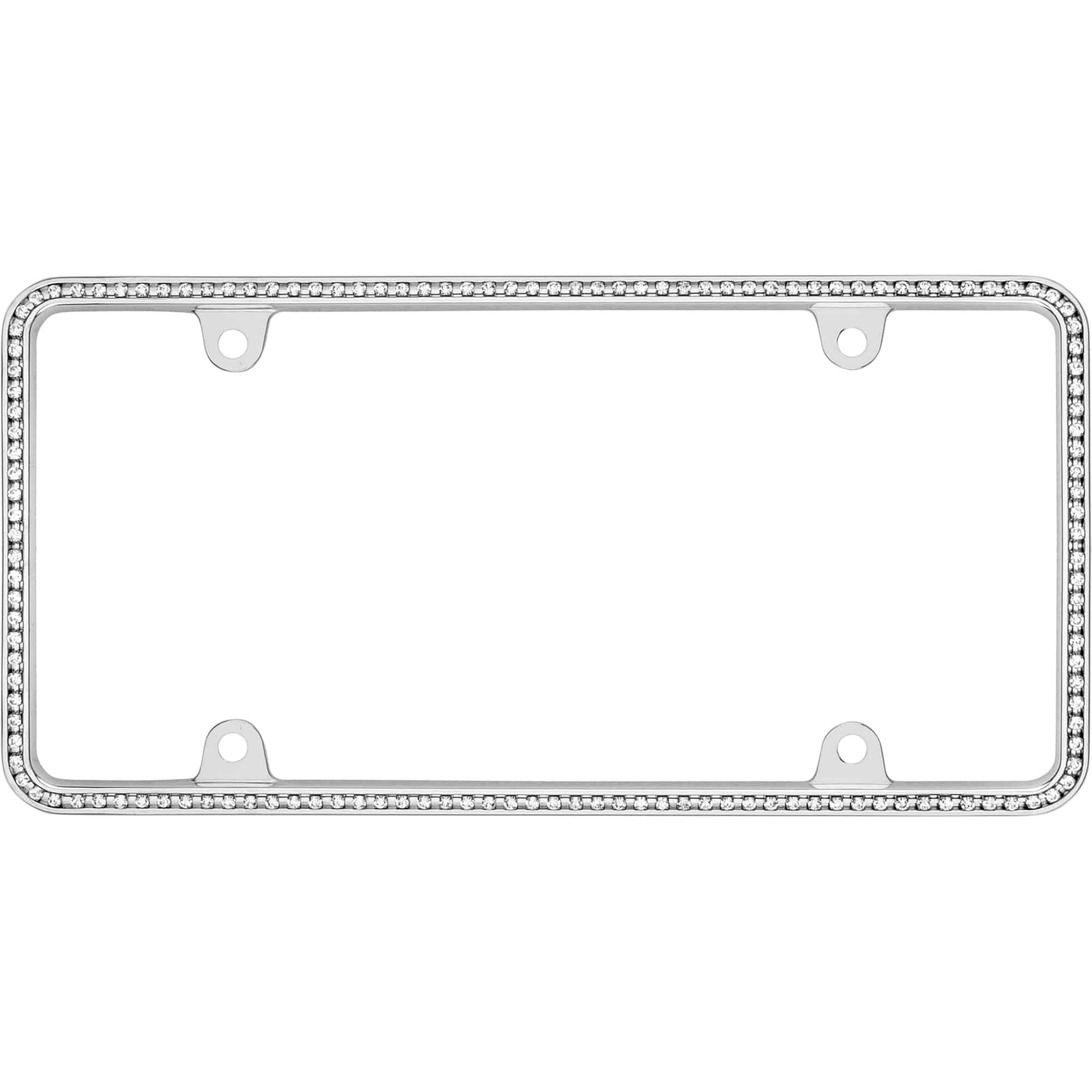 Diamondesque License Plate Frame, Chrome/Clear