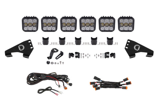 Diode Dynamics 20-Present Polaris RZR SS5 Sport CrossLink Roof - White Combo Lightbar Kit