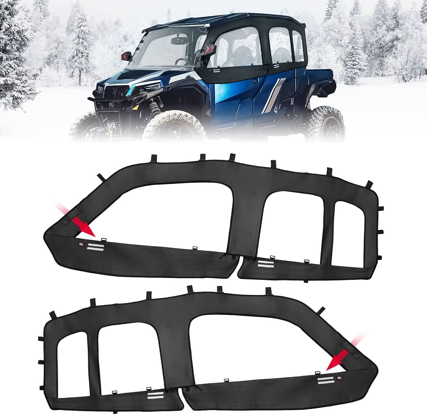 Upgraded Soft Upper Doors for Polaris General 4 1000 / XP 4 1000 - Kemimoto