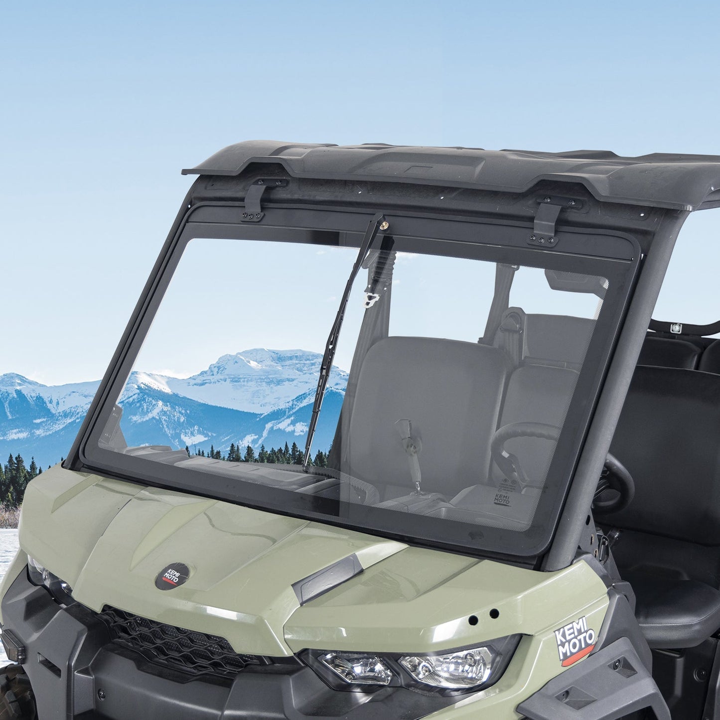 Can-Am Defender Glass Windshield with Manual Wipers (2016â€?026) - Kemimoto