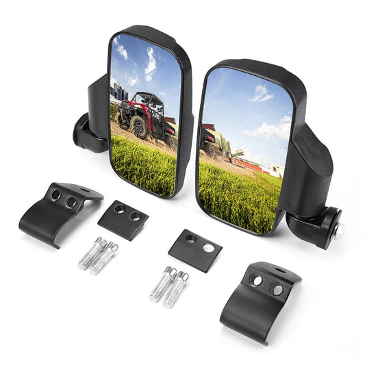 Polaris Ranger Adjustable Break Away Side Mirrors & 2" Tie Down Anchors - KEMIMOTO