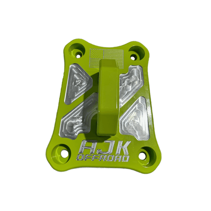 Polaris Pro R / Turbo R Billet Radius Rod Plate / Pull Plate  AJK Offroad Pull Plate in Lifted Lime 