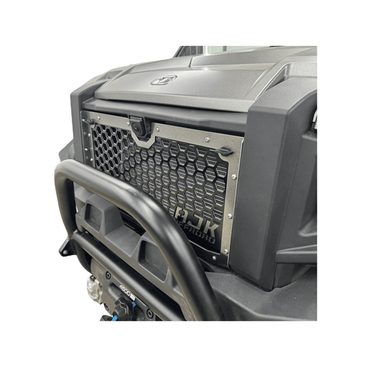 Polaris Xpedition Grill by AJK Offroad in Raw Aluminum Installed on Right Side View