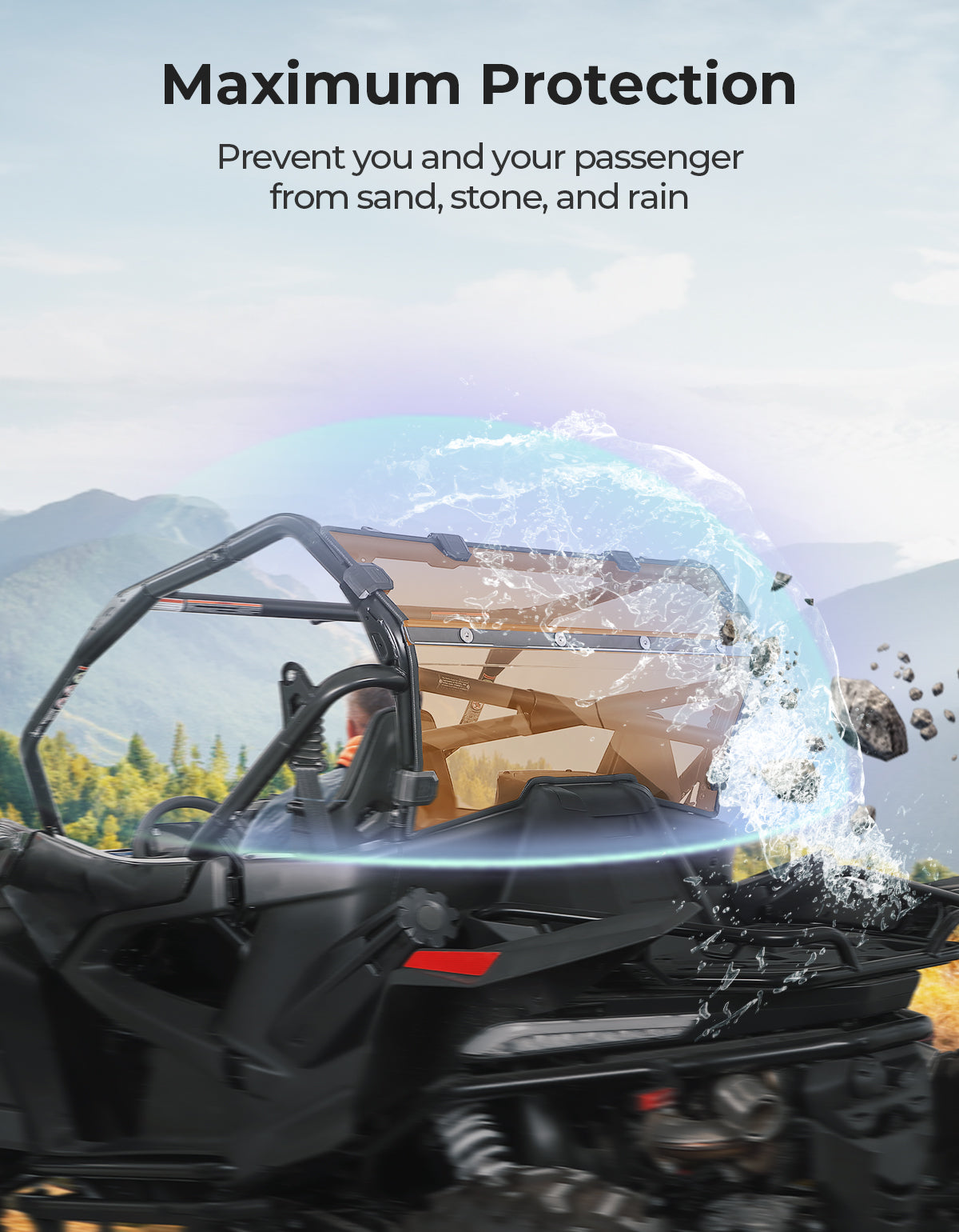 Tinted Rear Windshield Scratch Resistant for CFMOTO ZForce 950 - Kemimoto