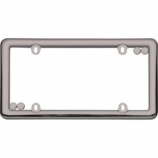 Nouveau License Plate Frame, Black Chrome (with fastener caps)