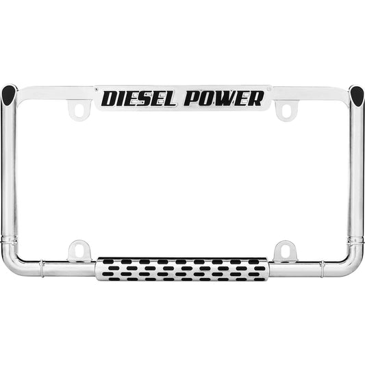Diesel Power License Plate Frame, Chrome