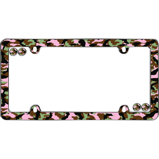 Camo-Girl License Plate Frame, Chrome (with fastener caps)