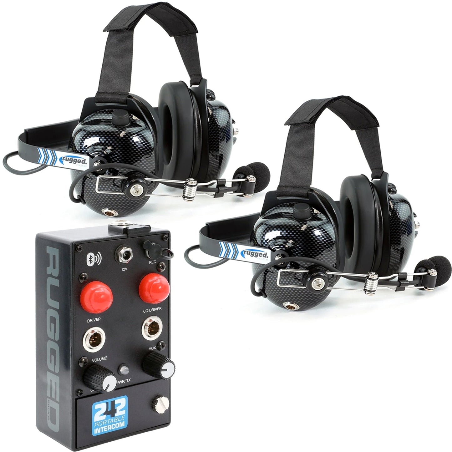 242 Portable Intercom Kit – 2-Person Bluetooth Intercom System - Headsets
