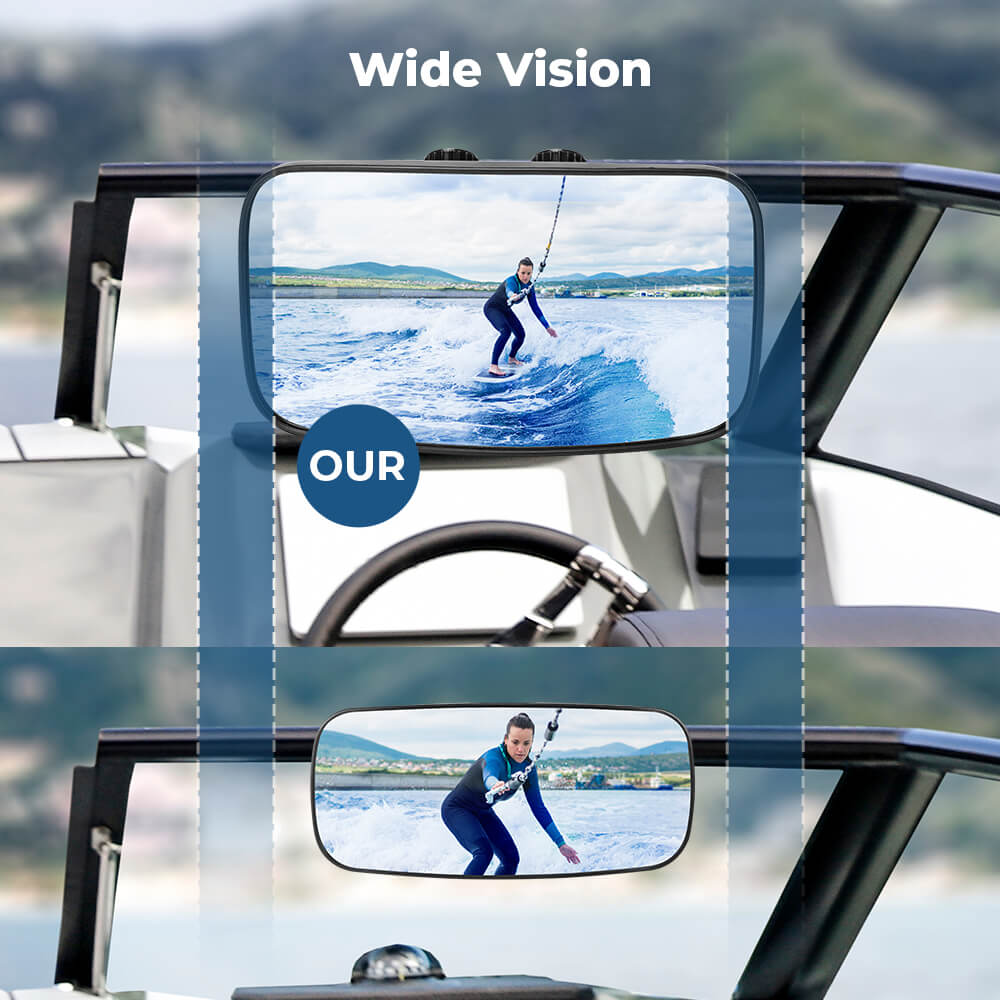 Upgrade Marine Boat Rear View Mirror with 300Â°Curved Surface - Kemimoto
